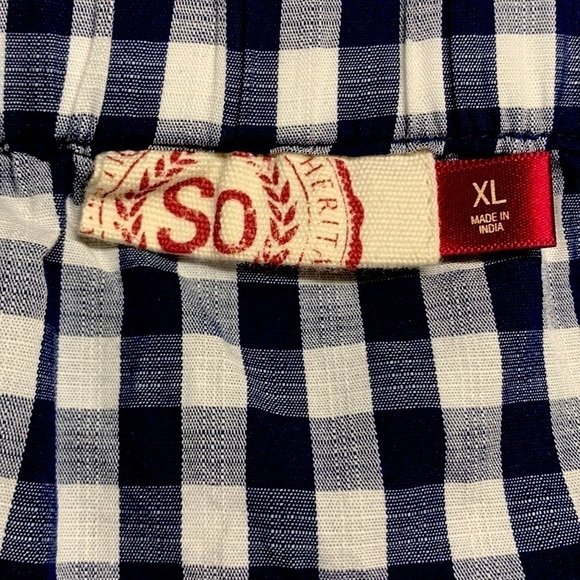 🔥🔥SO shrug shoulder gingham shirt size XL - Picture 3 of 5